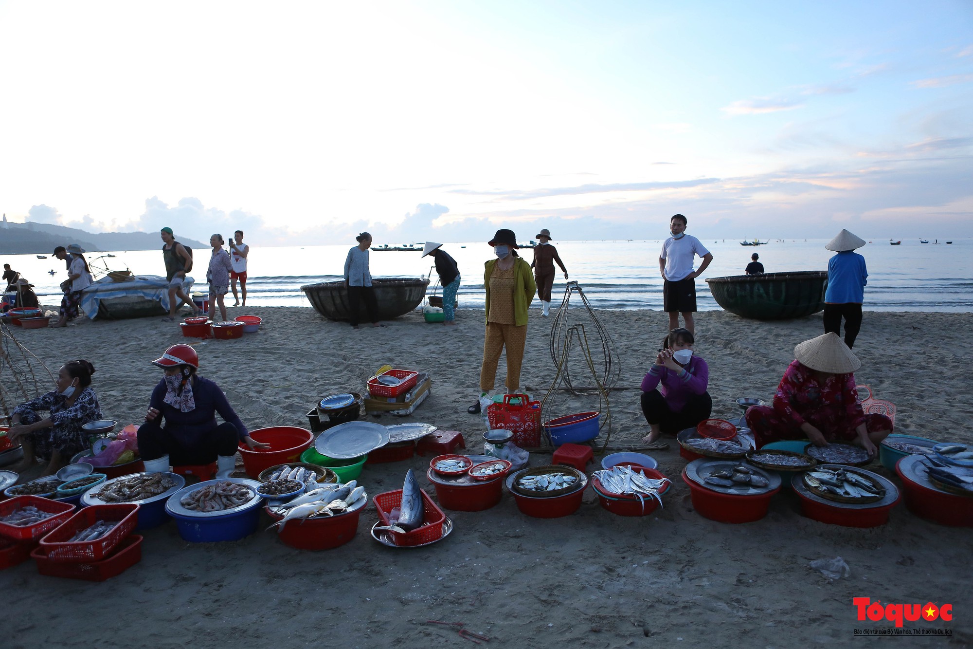 Ghé chợ hải sản tươi rói bên bờ biển Đà Nẵng lúc bình minh - Ảnh 1.